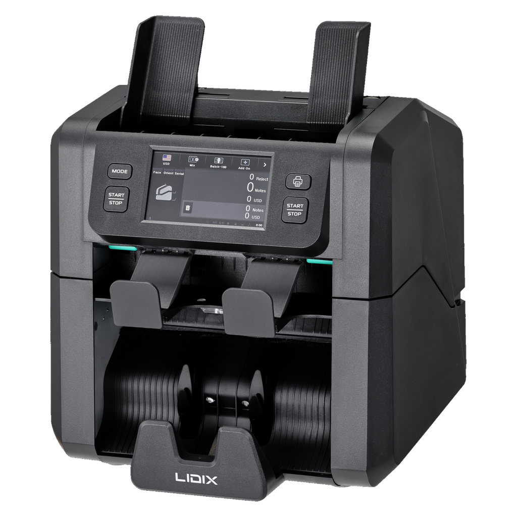 ماكينة عد وفرز النقود LIDIX JL-2F — فرّازة بجيبين بشاشة تاتش 4.3 بوصة