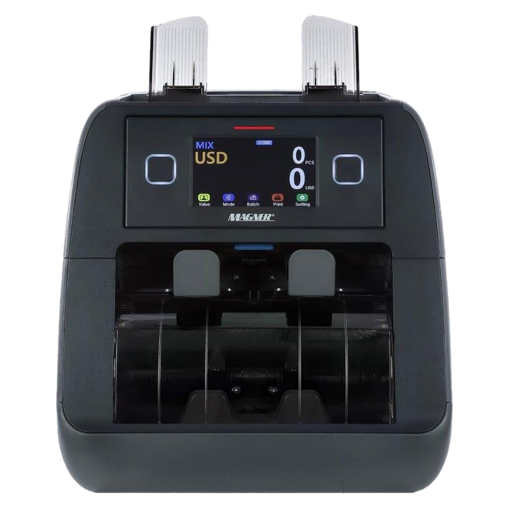 ماكينة عد وفرز النقود Magner 2000V — واجهة أمامية بشاشة تاتش تعرض وضع العدّ المختلط
