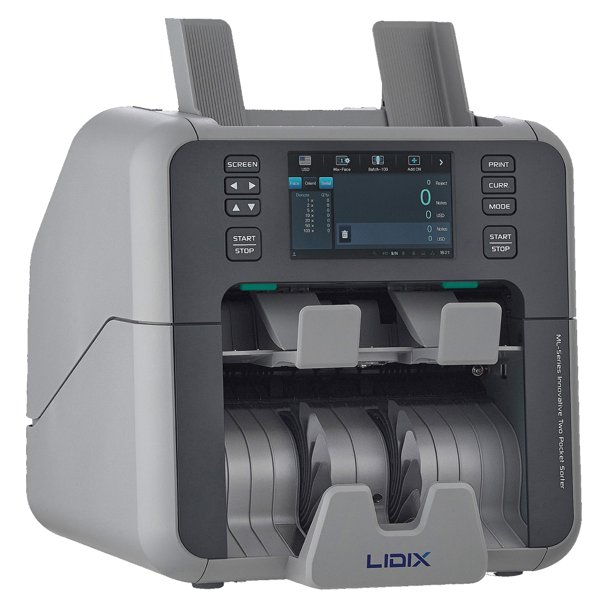 ماكينة عد وفرز النقود LIDIX ML-2FS — فرّازة بجيب ونص بشاشة تاتش 5 بوصة